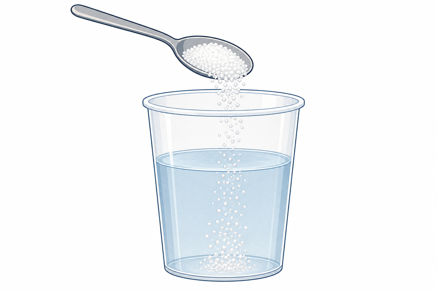 Sugar being tipped into warm water - the demonstration the lesson opens on