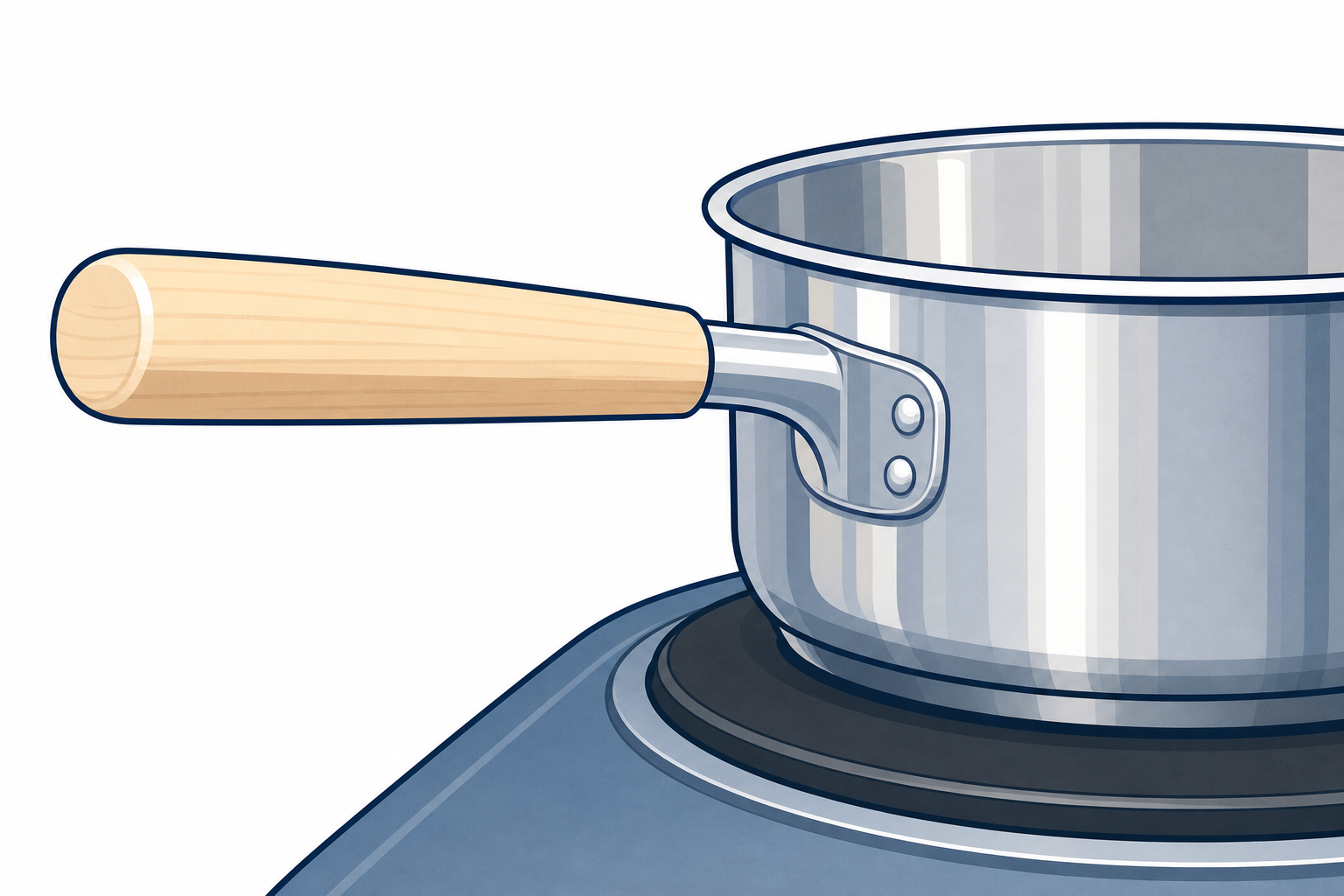Metal pan joined to a wooden handle: conductor and insulator in one object