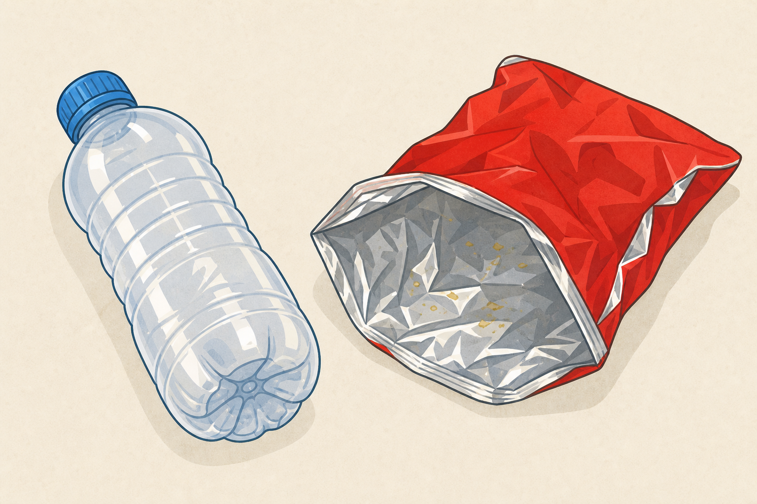 The two opening items side by side for the recycling guess