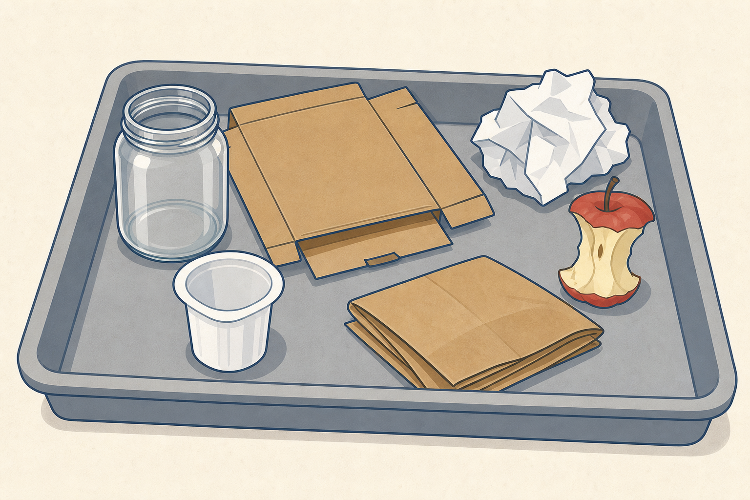 The real classroom scraps the class will sort today, shown close and plainly