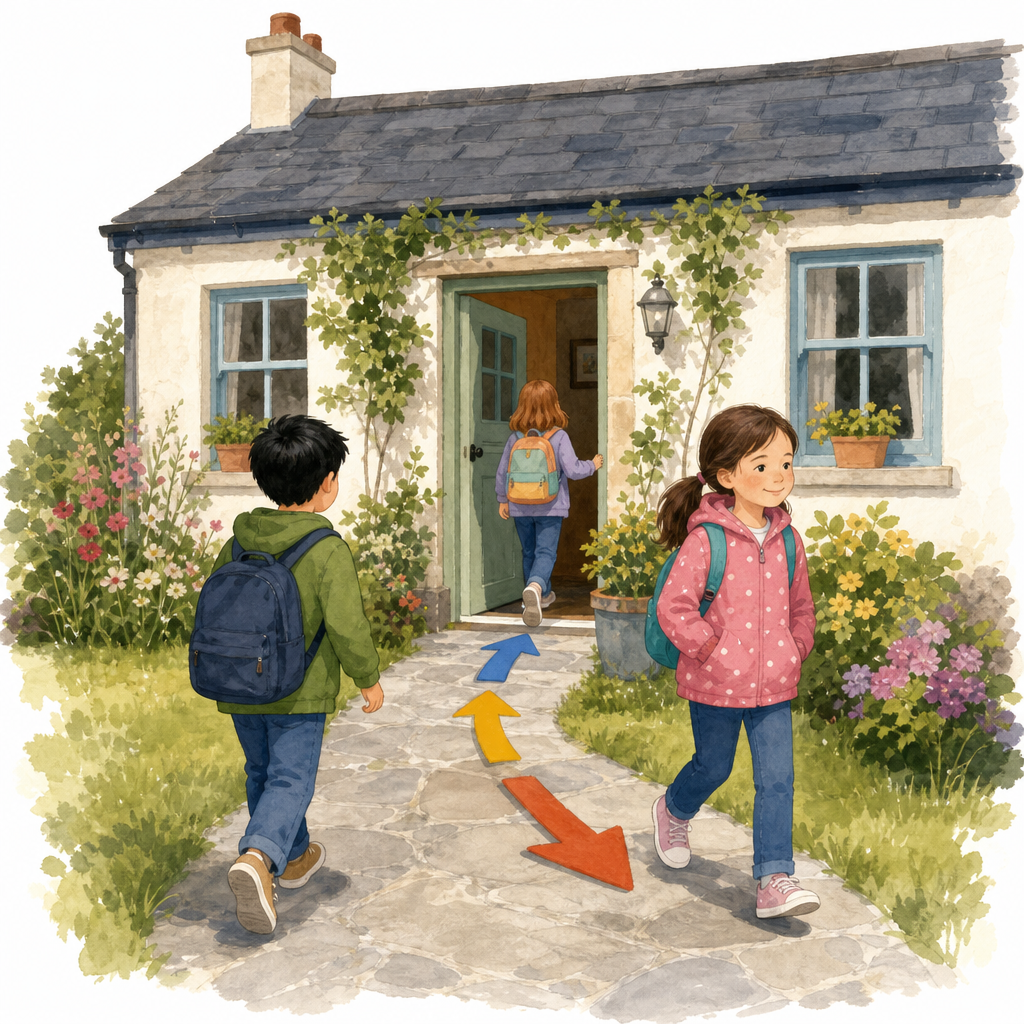 Illustration for In the house, to the house