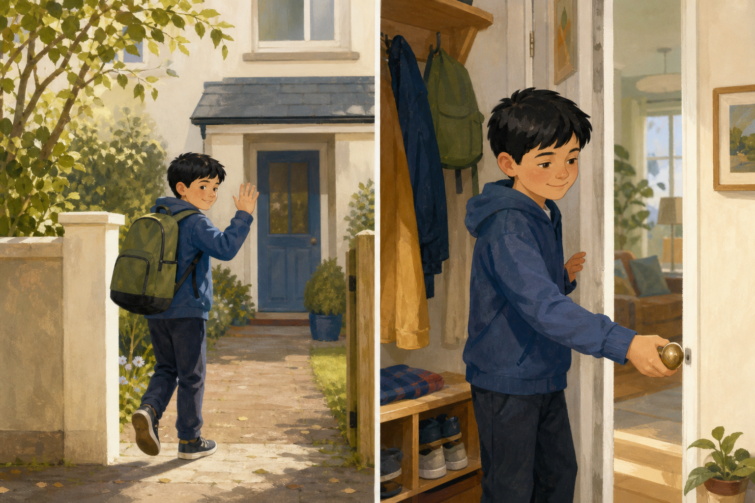Illustration for In the house, to the house
