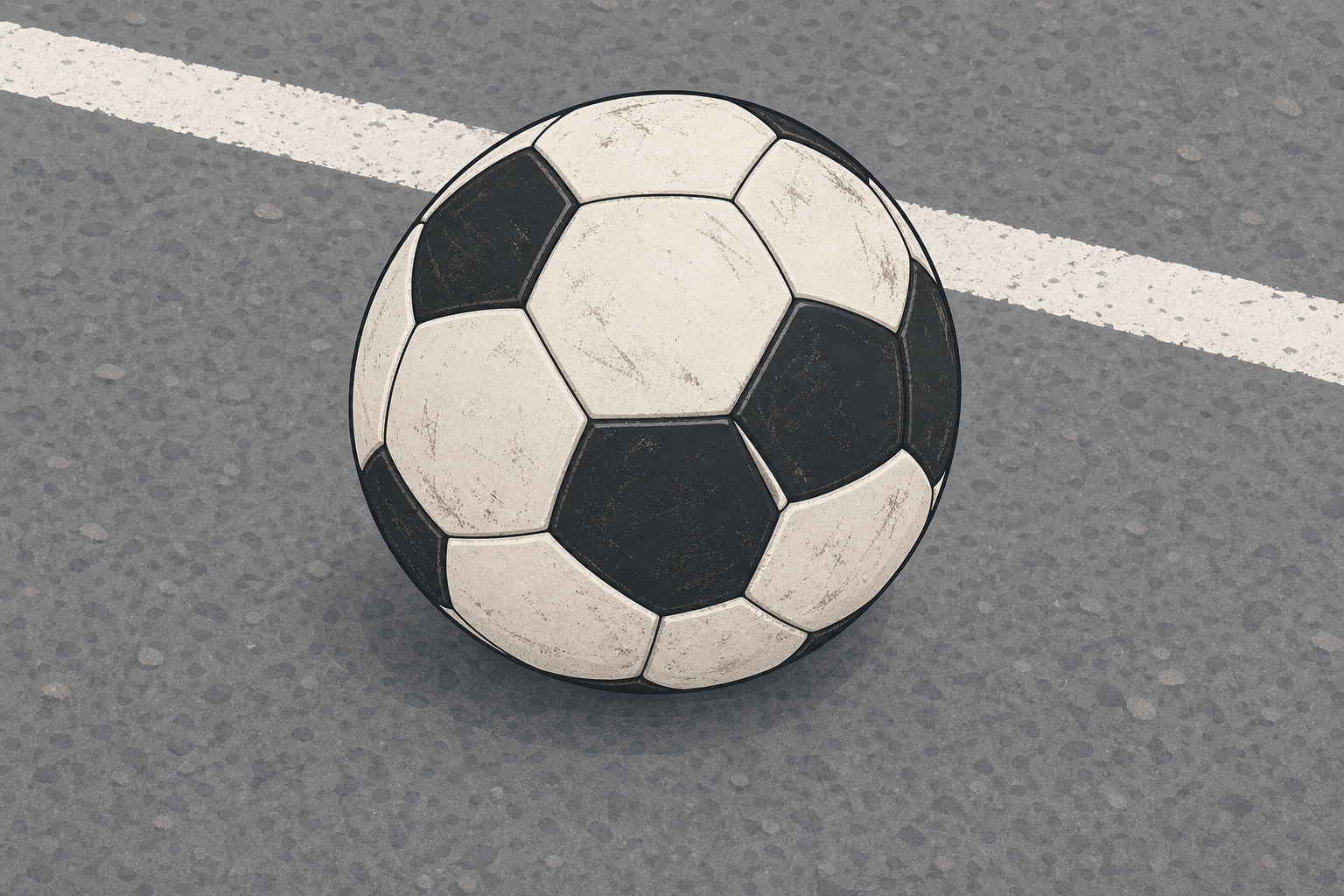The football the lesson opens with, still on the playground ground