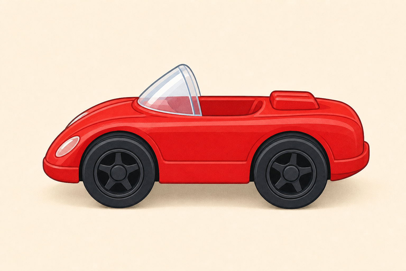The pull-back car the class will watch, shown close and plainly