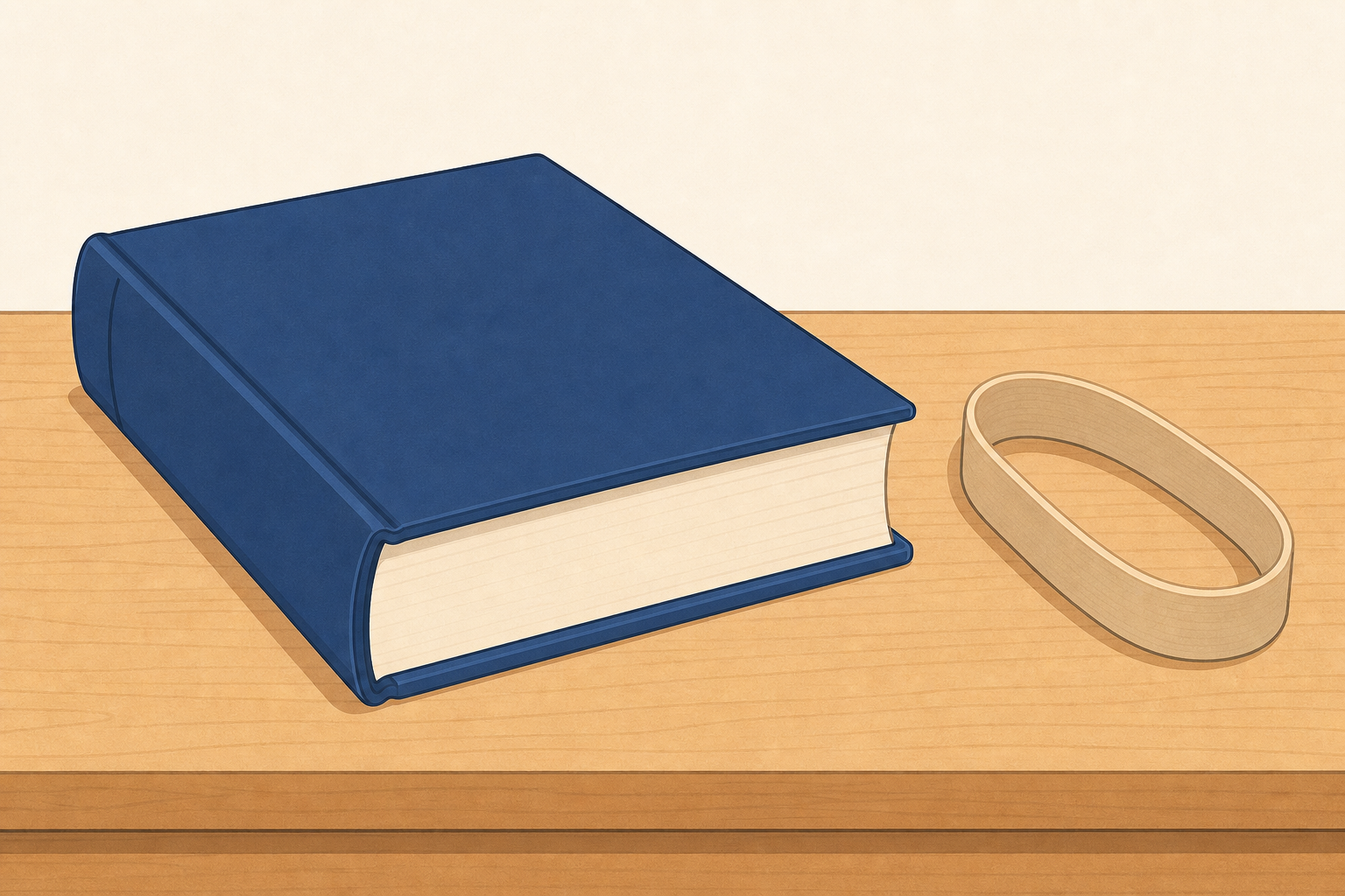 Station A apparatus: the book and elastic band children will push and pull