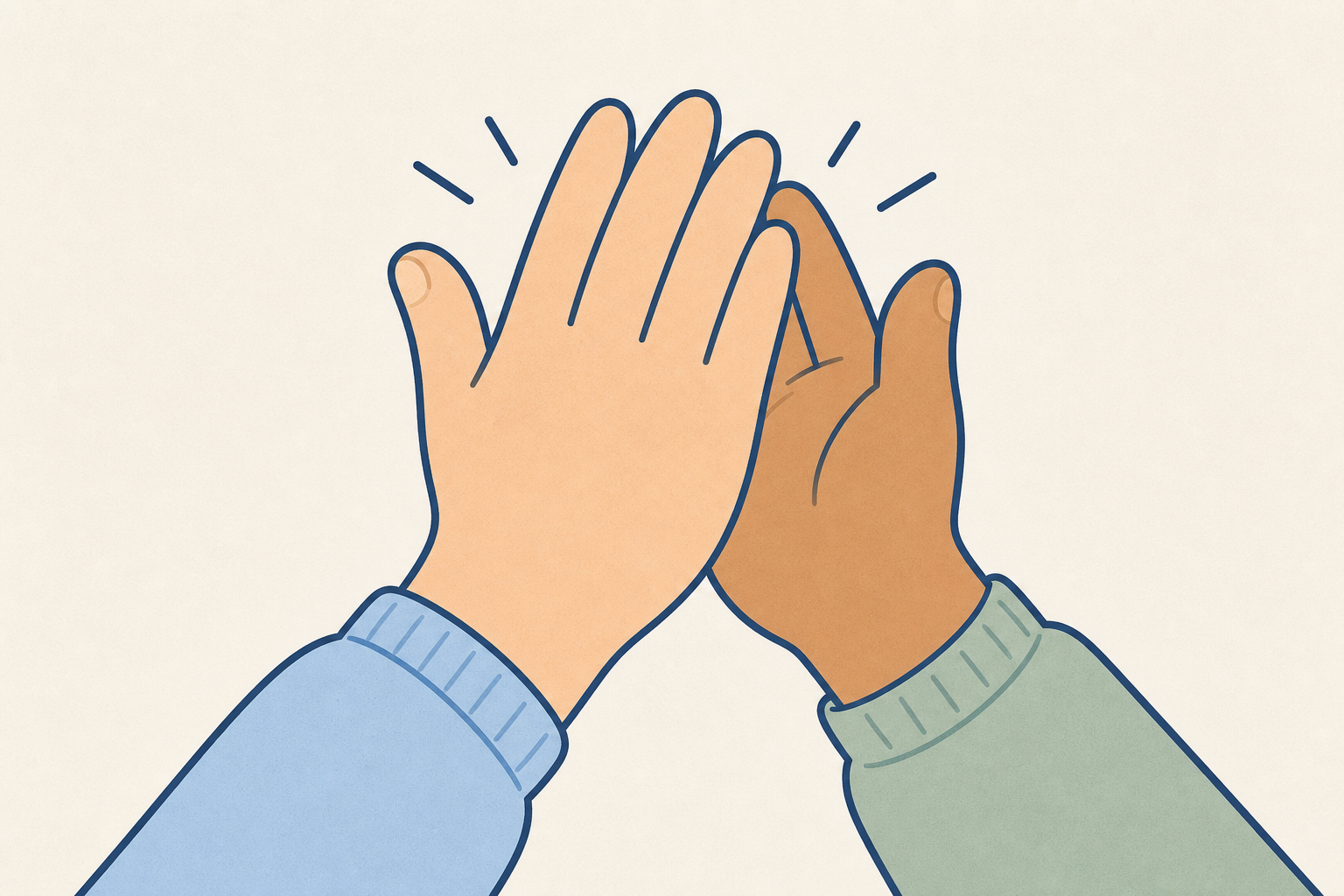 Hands caught mid-clap, the sound-making action that opens the lesson