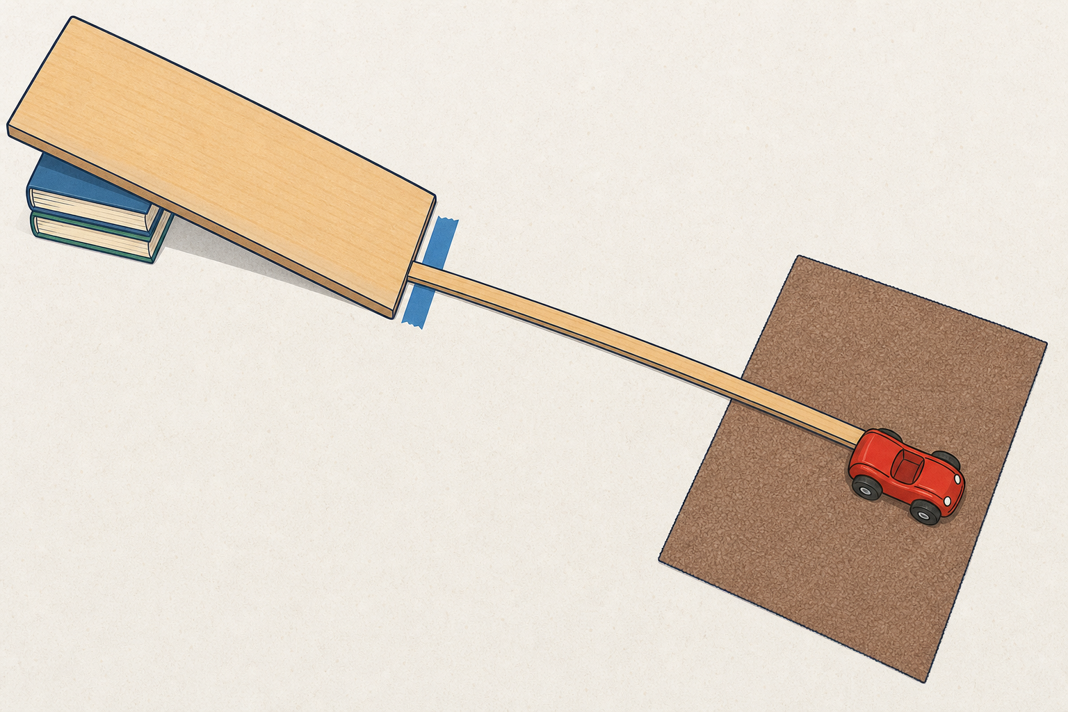 Step three: measuring from start line to the front of the stopped car