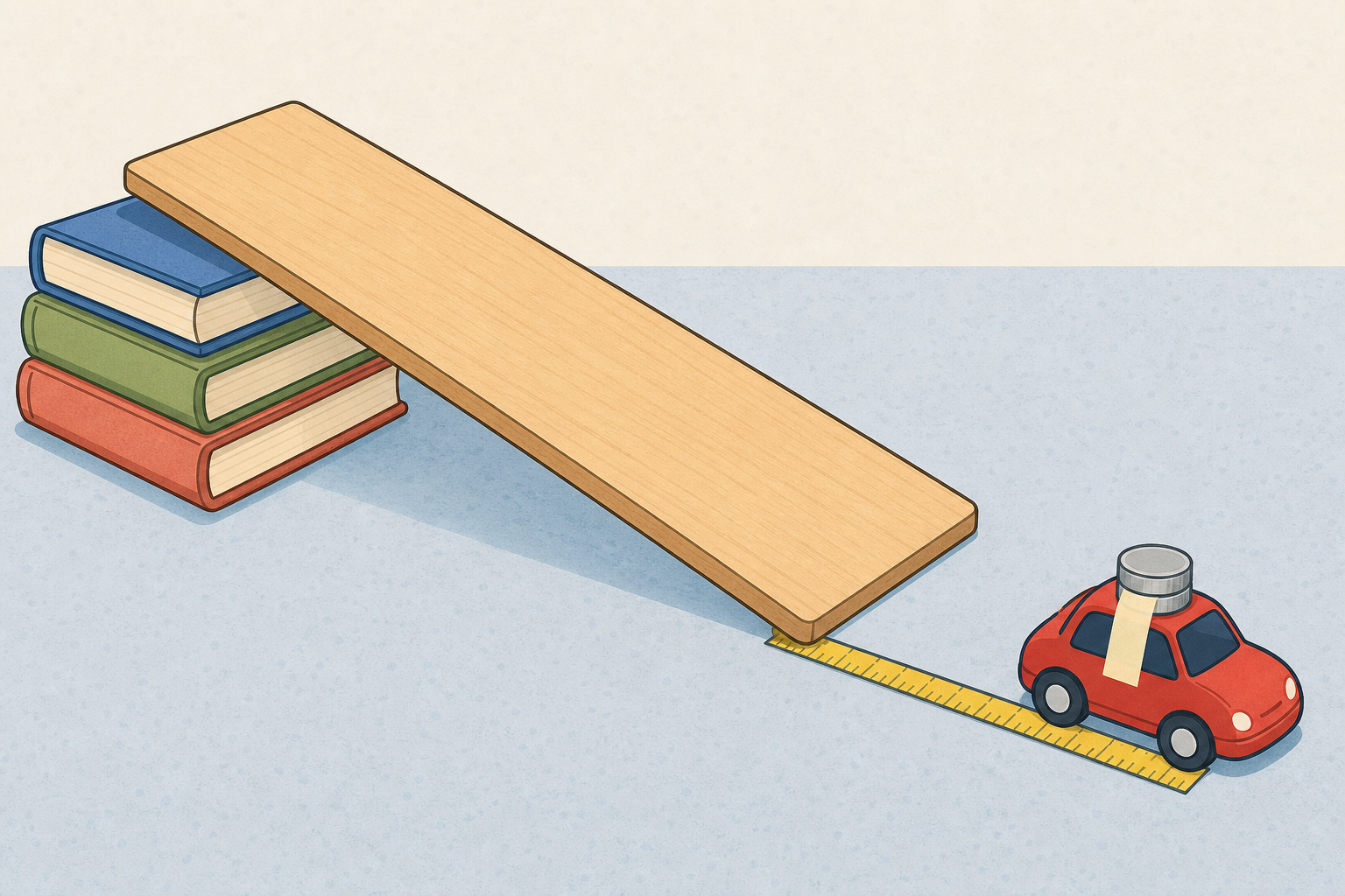 Exactly where to measure from, with coin weights on the car