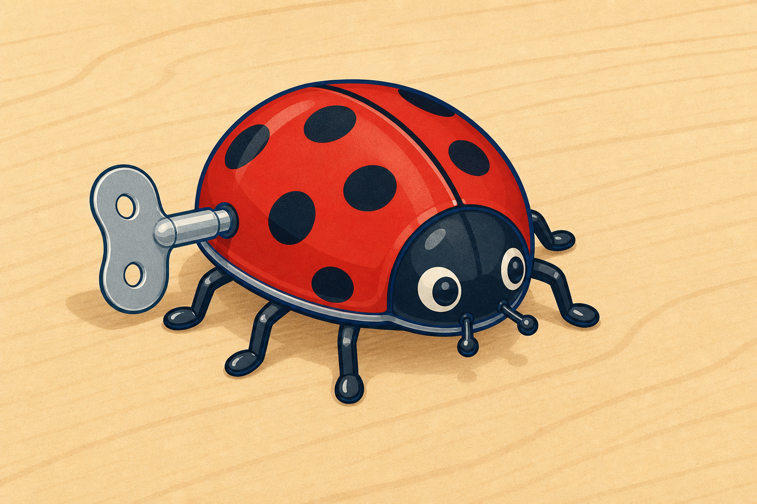 The wind-up toy moving alone on a table, the puzzle that opens the lesson