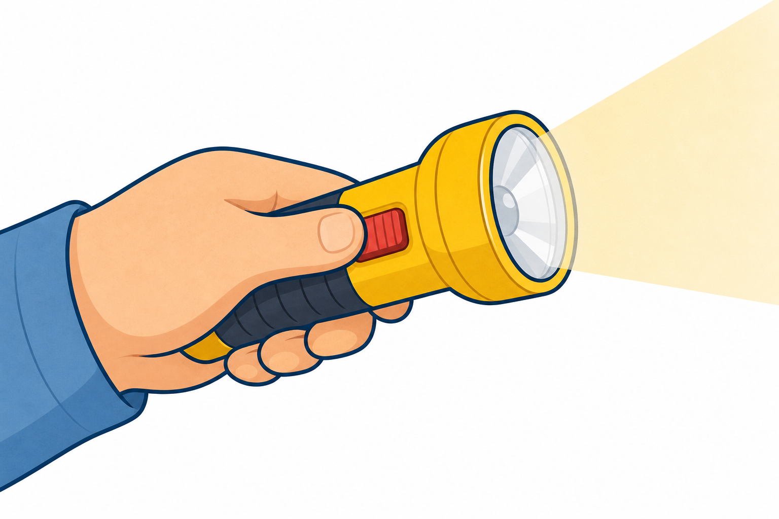 Torch and its switch close up, the part a child moves to make it go