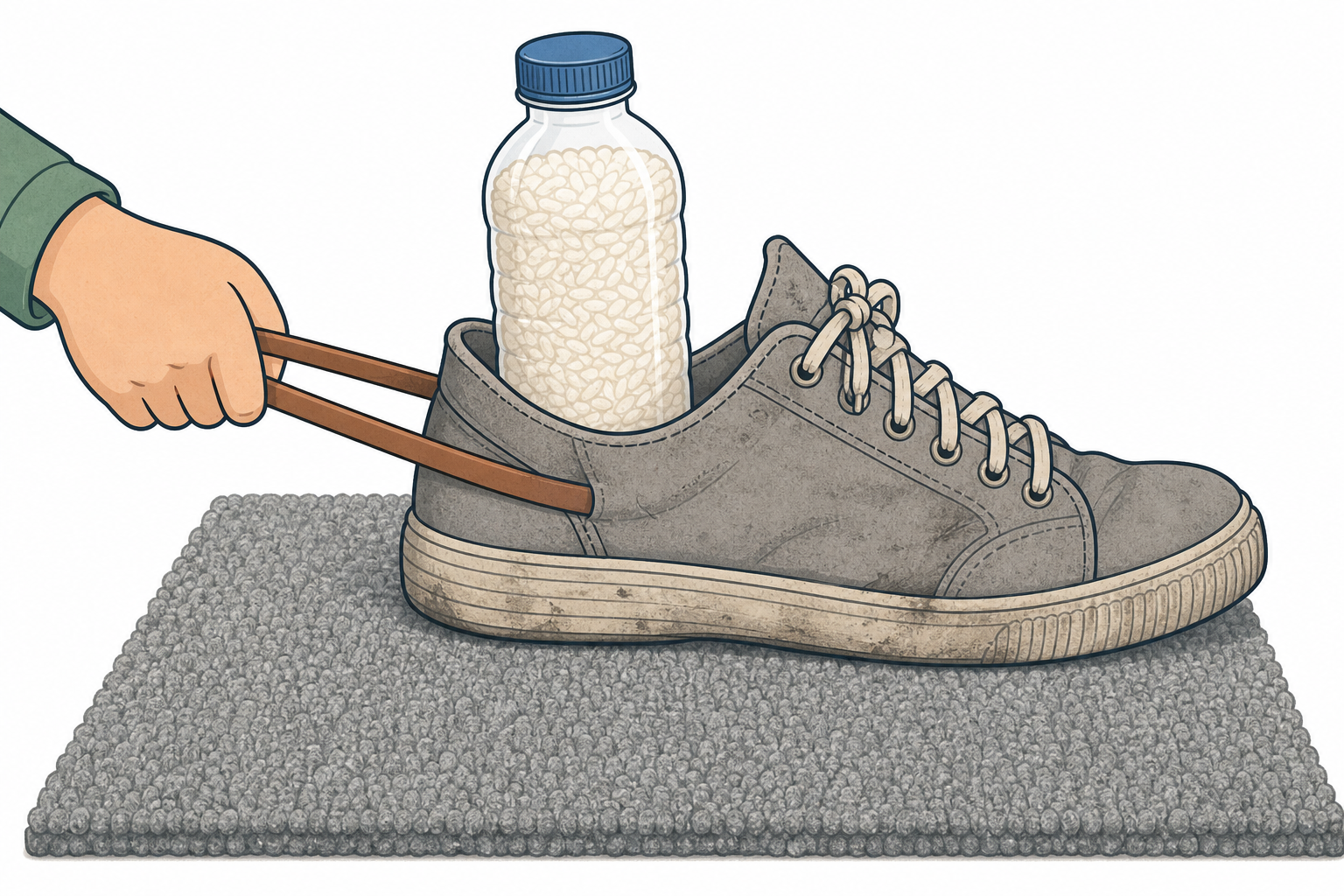 How to pull the loaded shoe with the band across one surface
