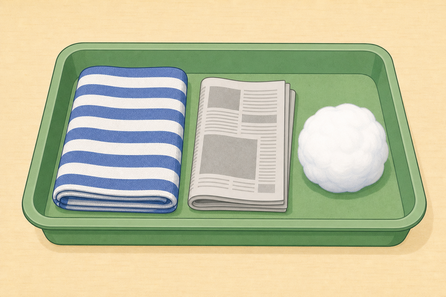 The tray of choices, so groups can see the materials they pick from