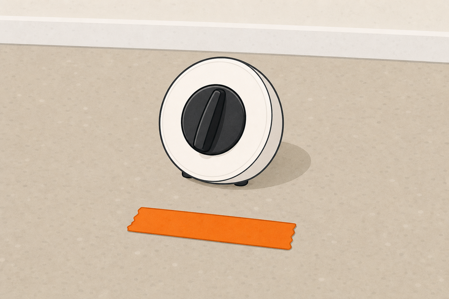 The baseline: bare timer on the floor beside the listening mark
