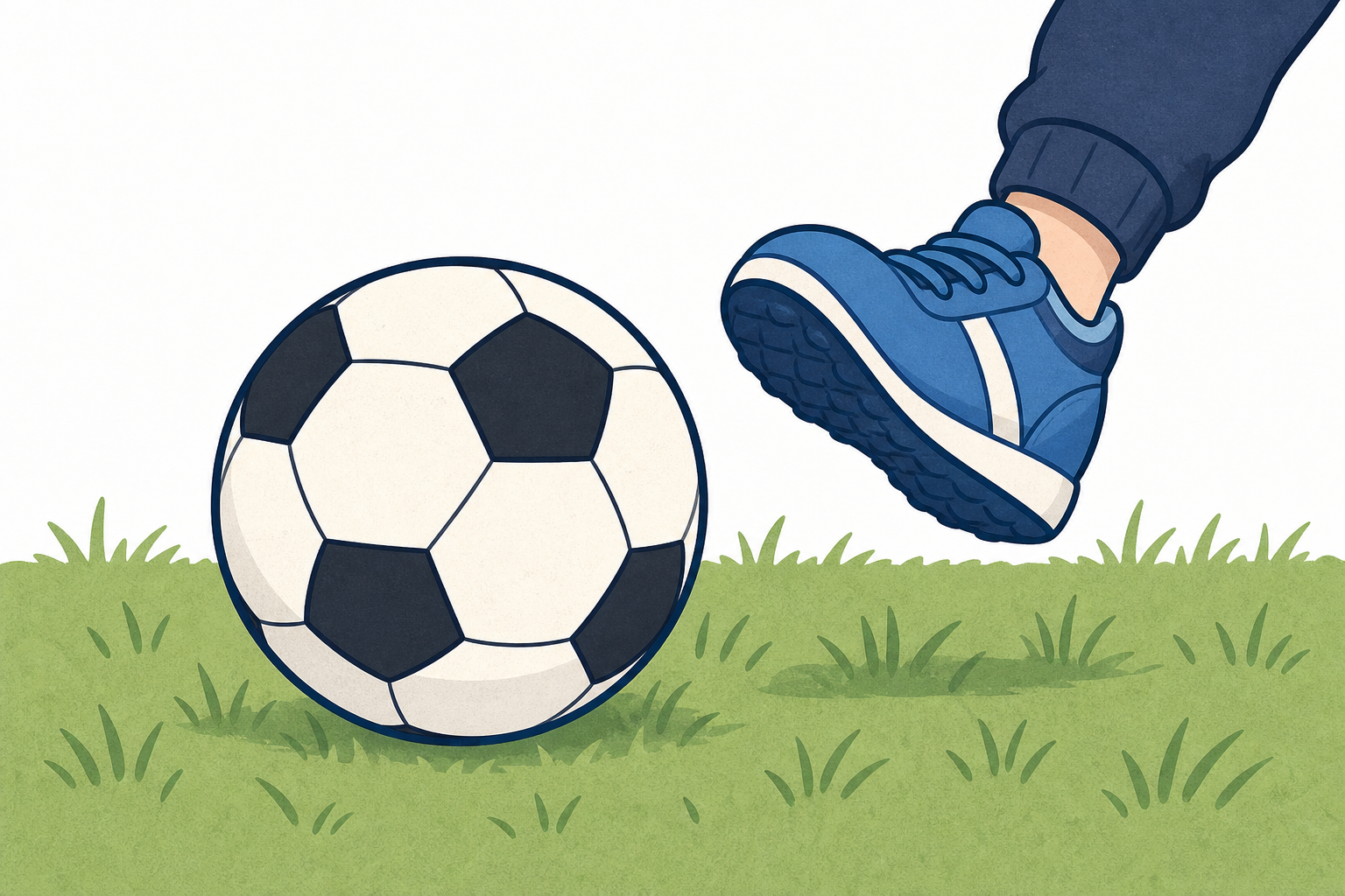 A football and a child's foot ready to kick, the lesson's opening idea
