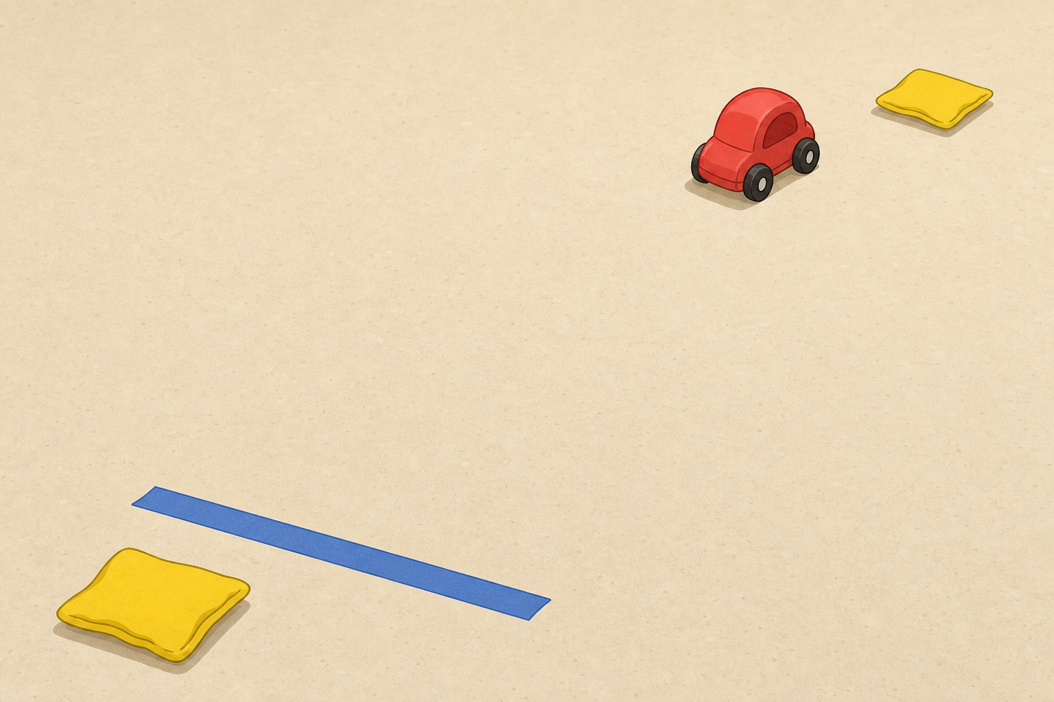Bigger push: second marker sits much further down the same lane