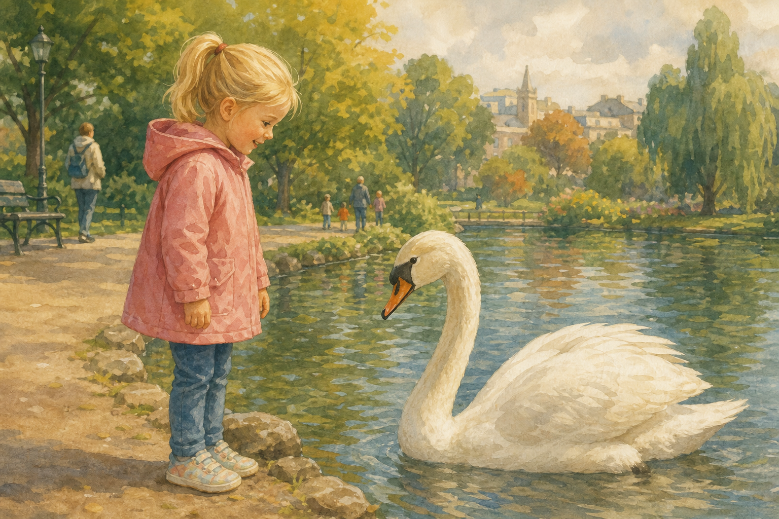 Illustration for The swan is big