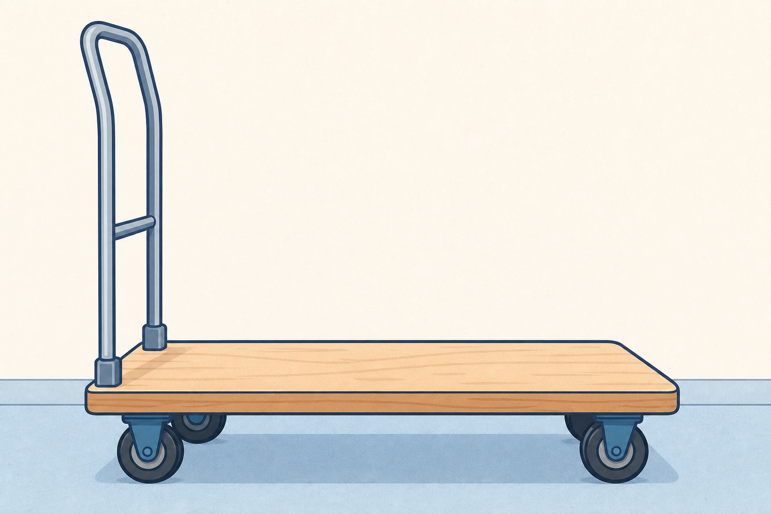 Station C apparatus: the trolley and the handle that is pulled