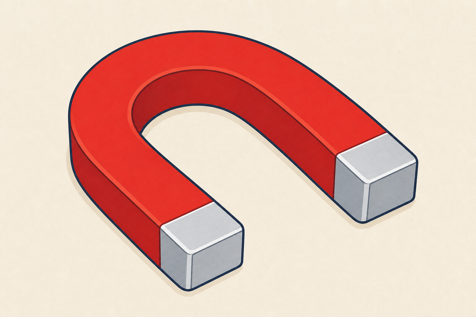 The magnet itself, close and plain, as the lesson's subject