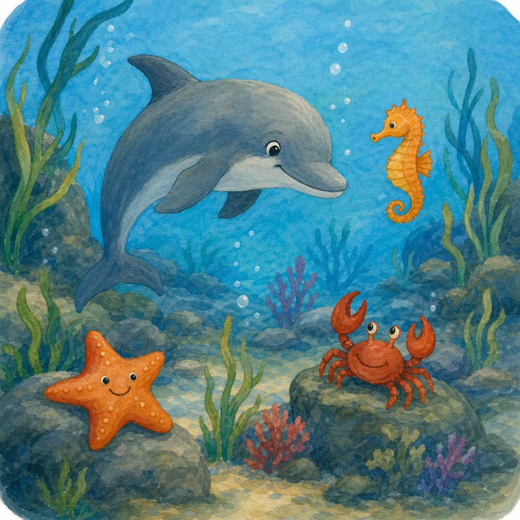 Illustration for An island full of sea life