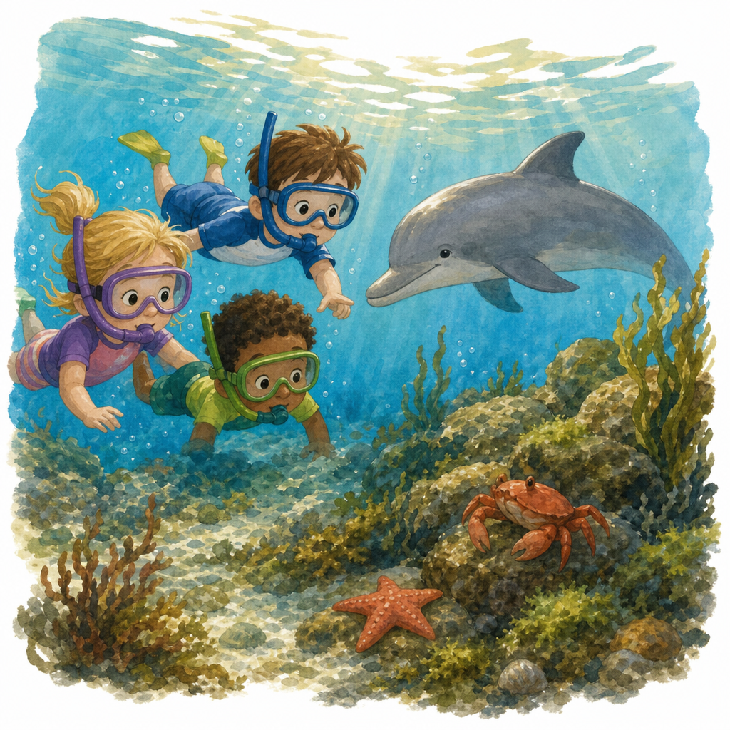 Illustration for An island full of sea life