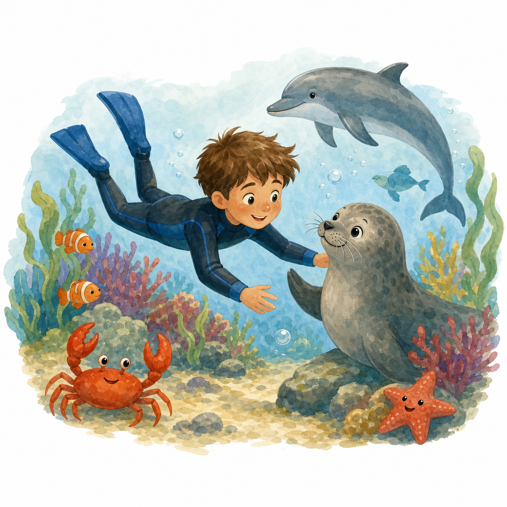 Illustration for An island full of sea life