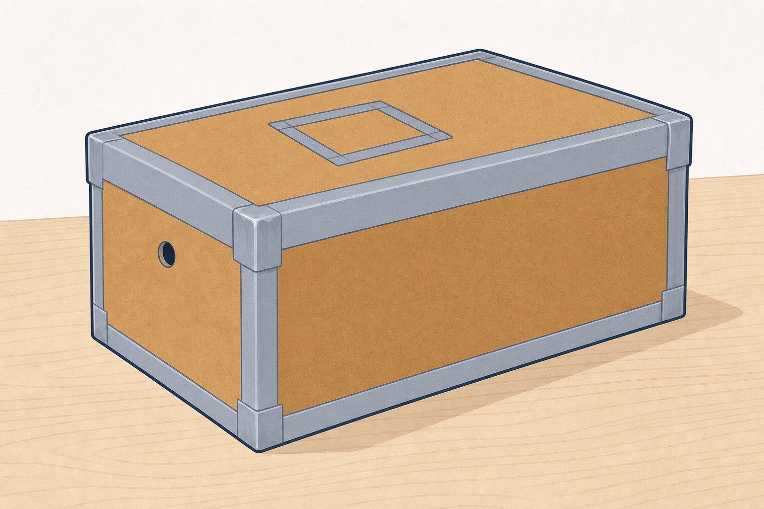 Group's own sealed box before the light hole is opened