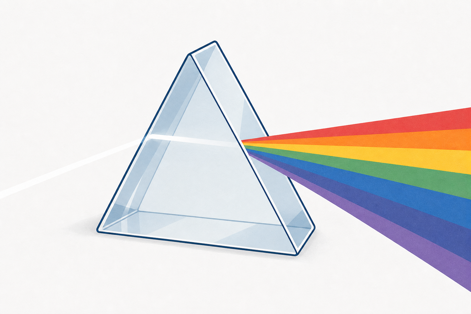 Prism splitting white light: the headline object of today's lesson, shown close