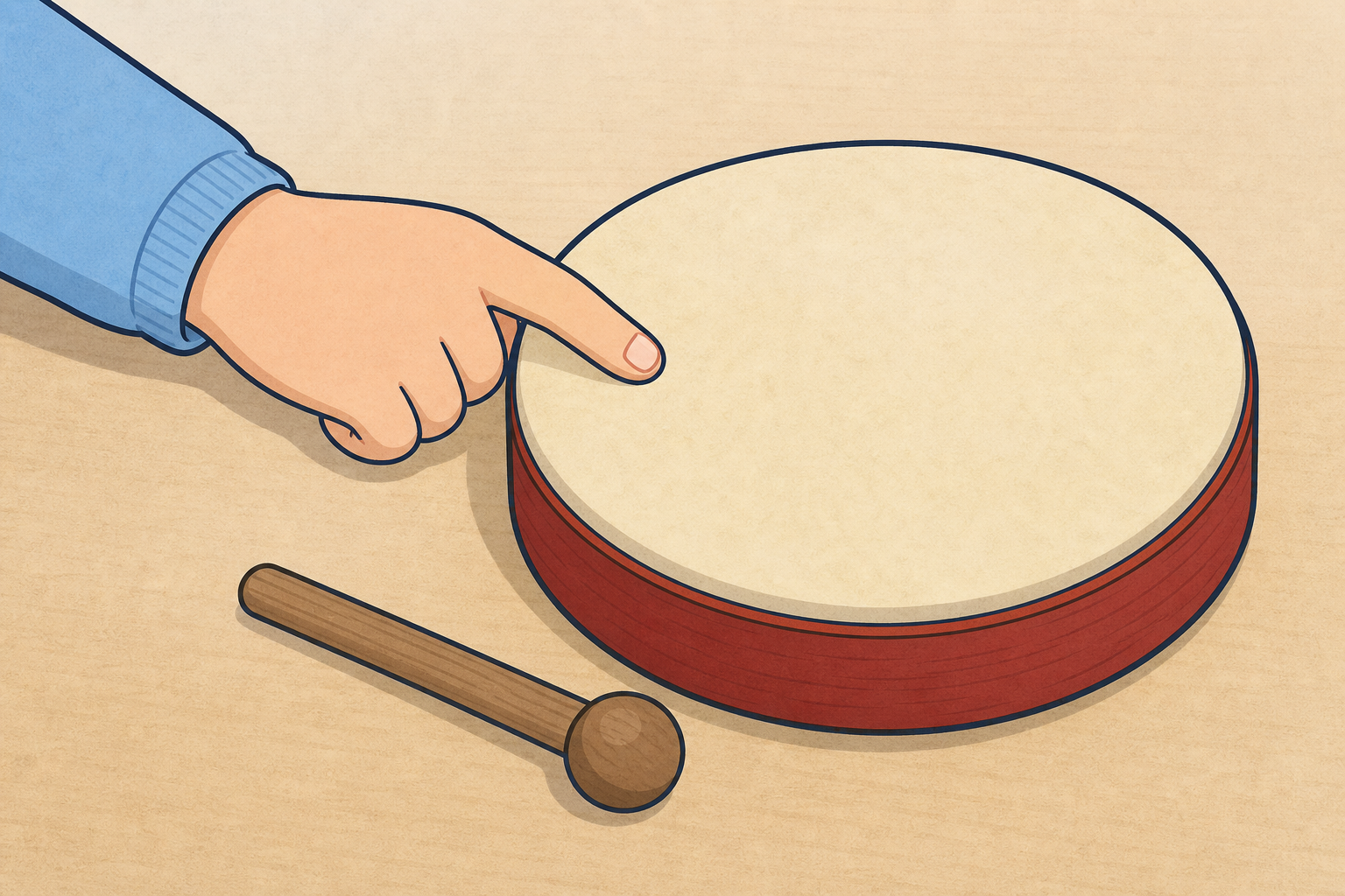 How to rest a light finger on the skin to feel the wobble