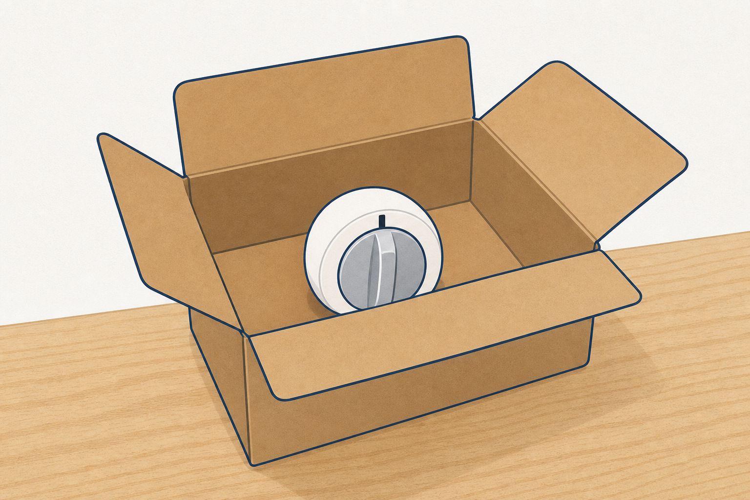 The bare timer in the open box: the 'nothing' try, our starting point