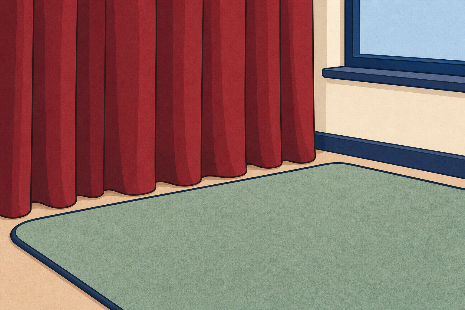 Soft thick materials used in school to keep places quiet
