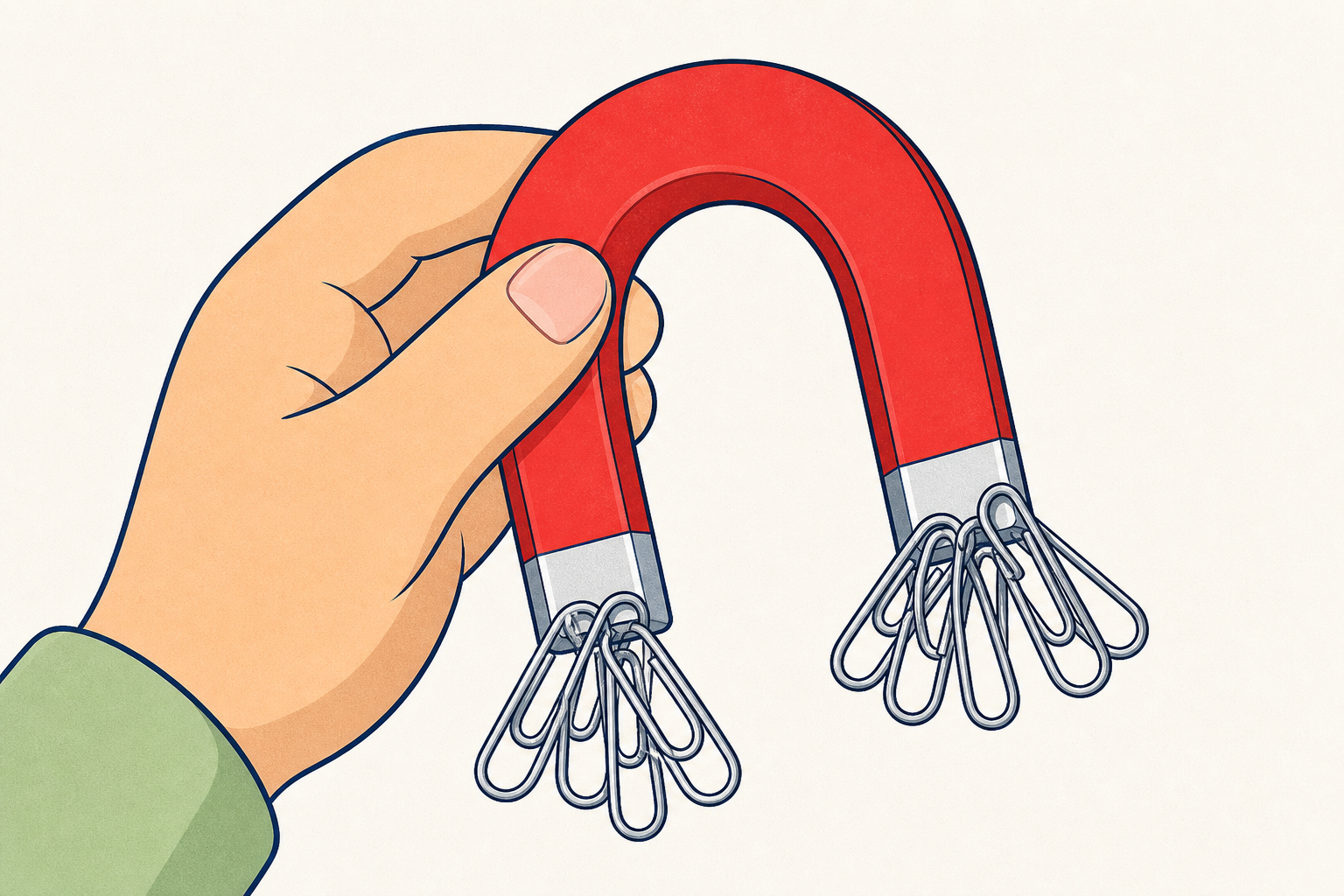 Class magnet doing a holding job with clips clinging to it