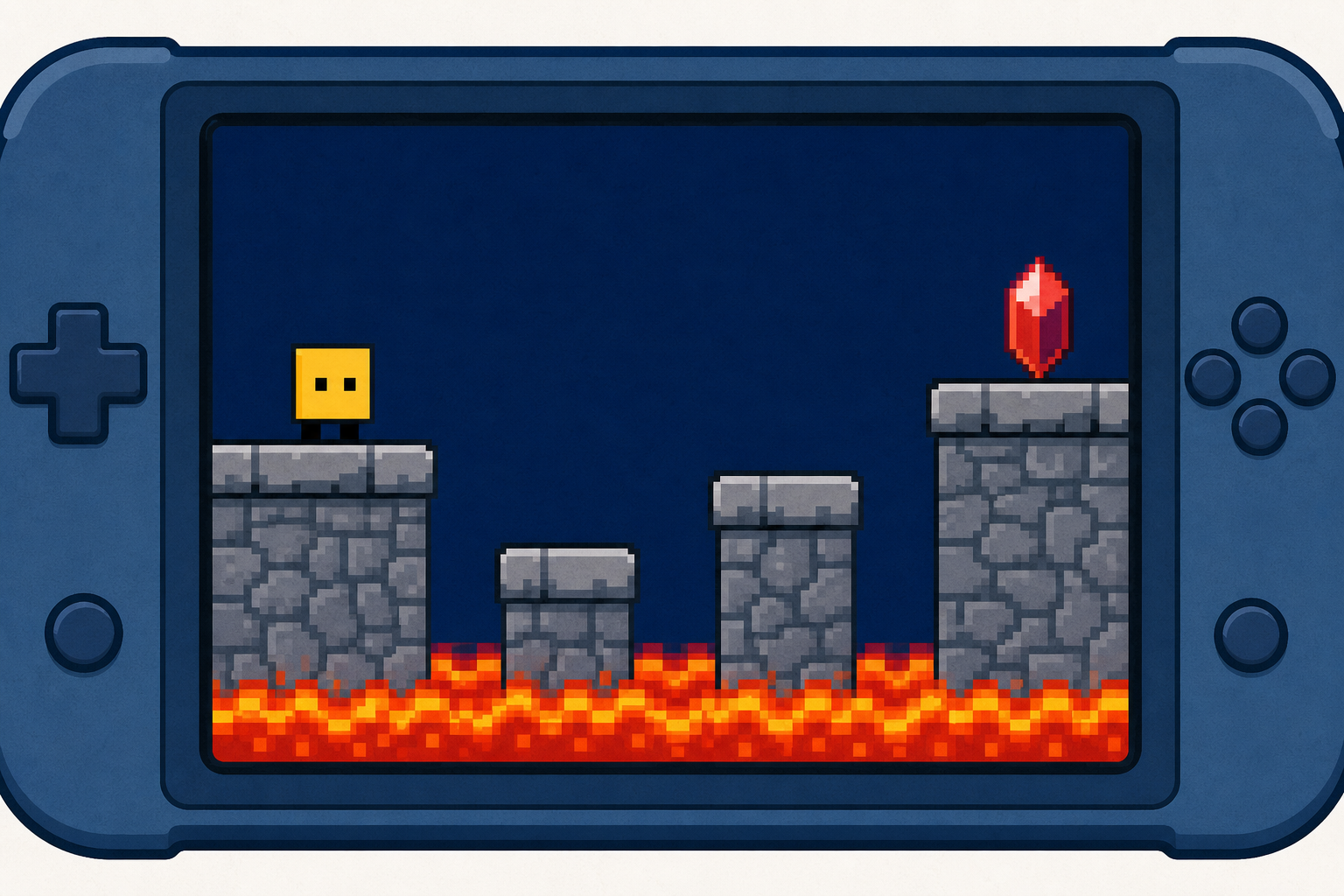 The finished platform game level the class will build today