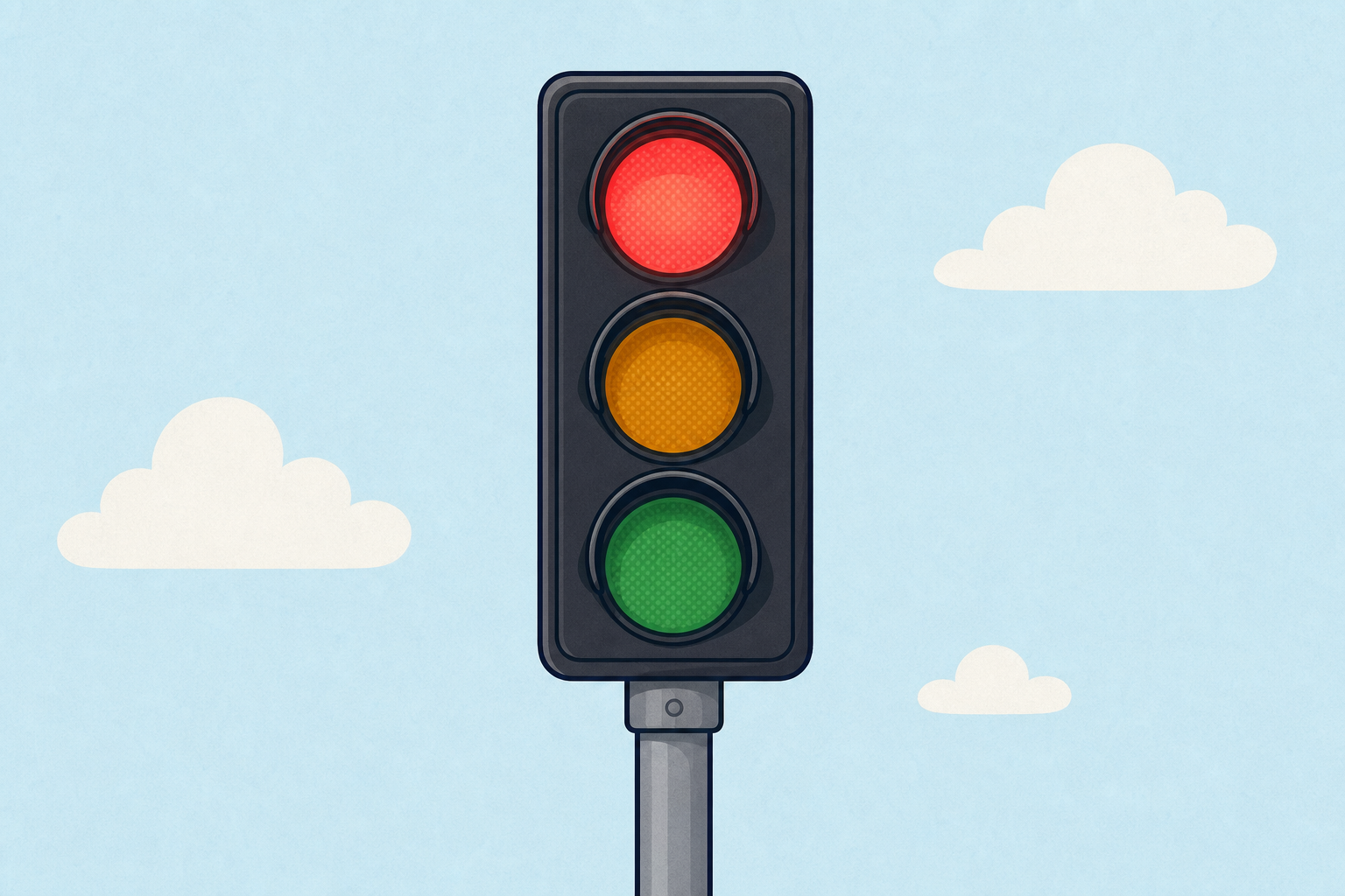 Traffic light: an everyday fixed order of steps, opening the lesson