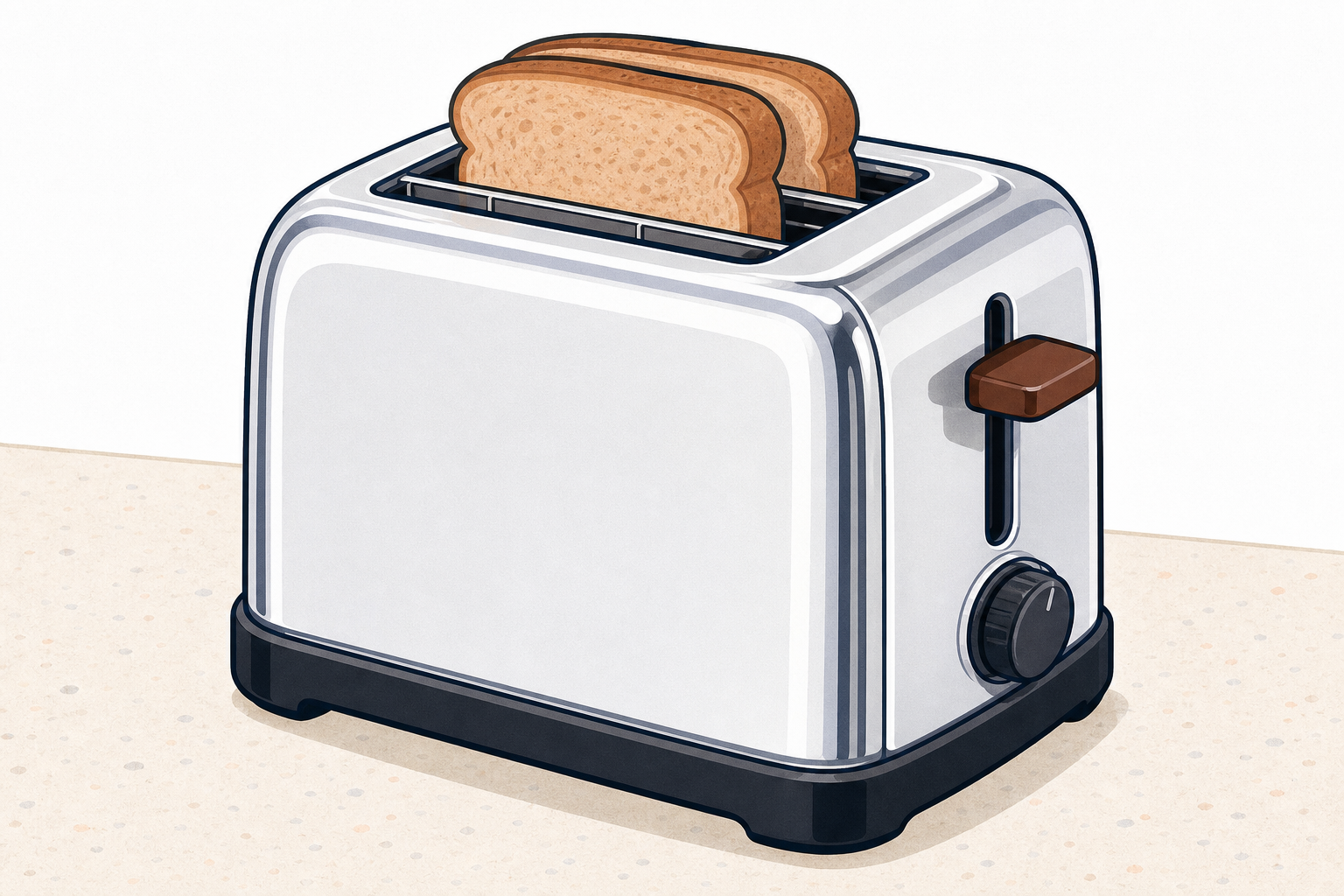 The breakfast toaster itself, the object the whole lesson opens from