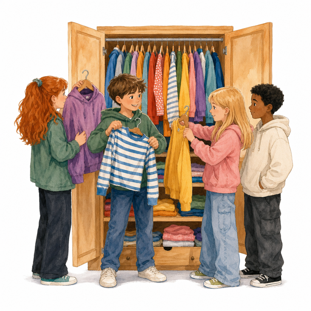 Illustration for What are you wearing?