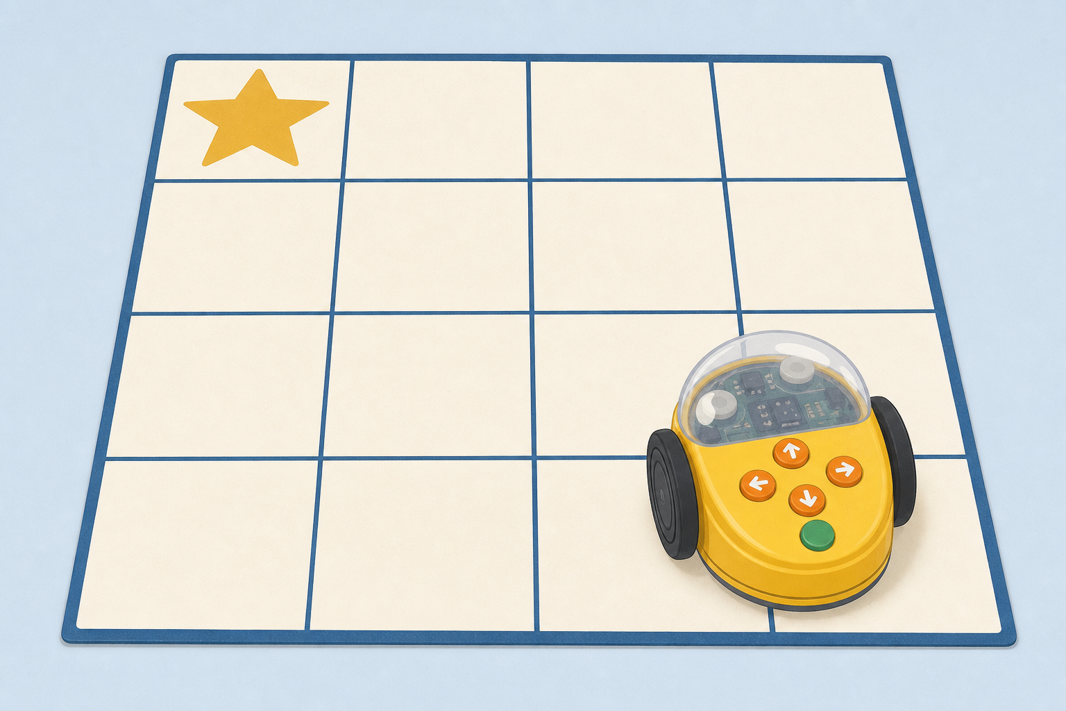 The actual robot and the star target the class will drive it to