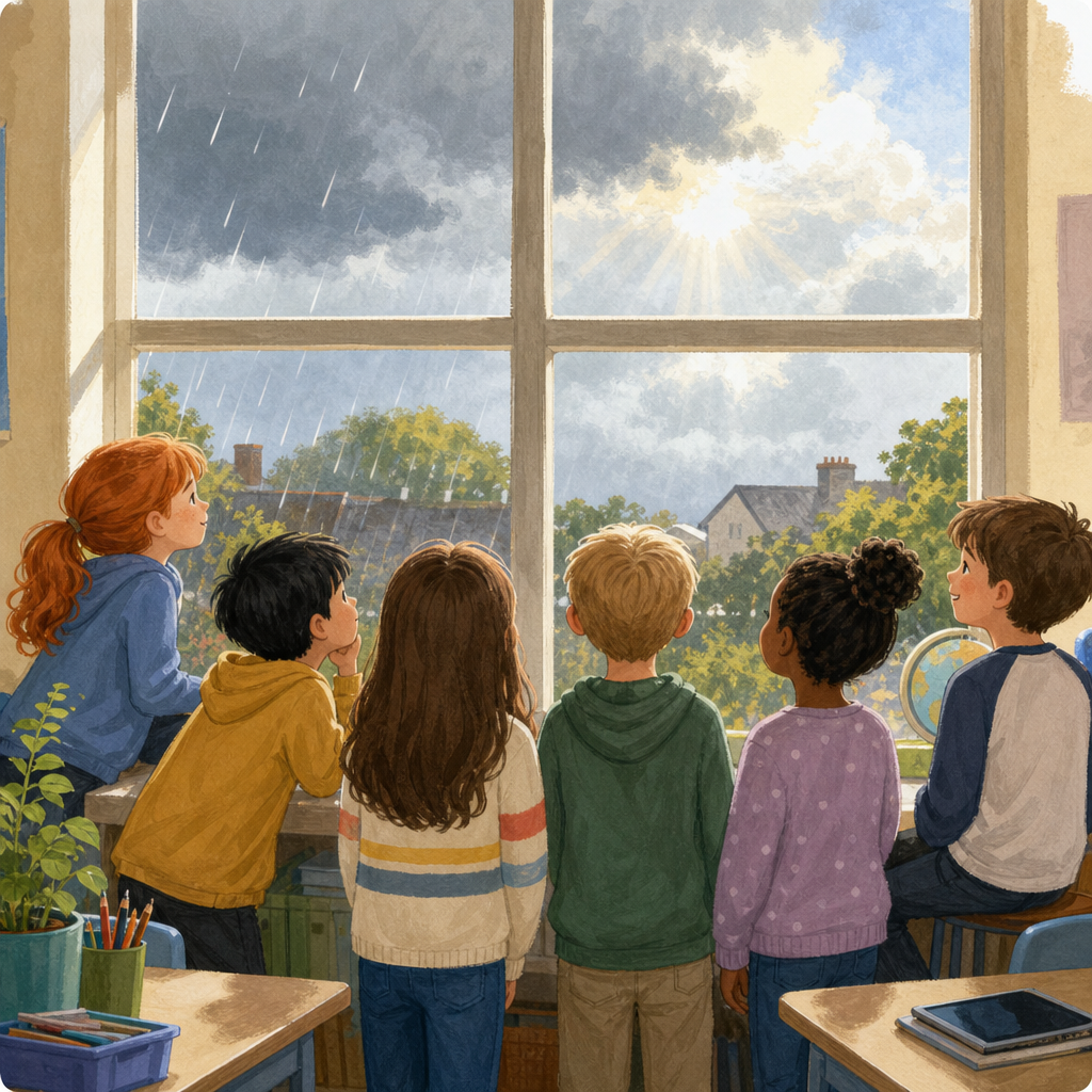 Illustration for Three words for today's sky