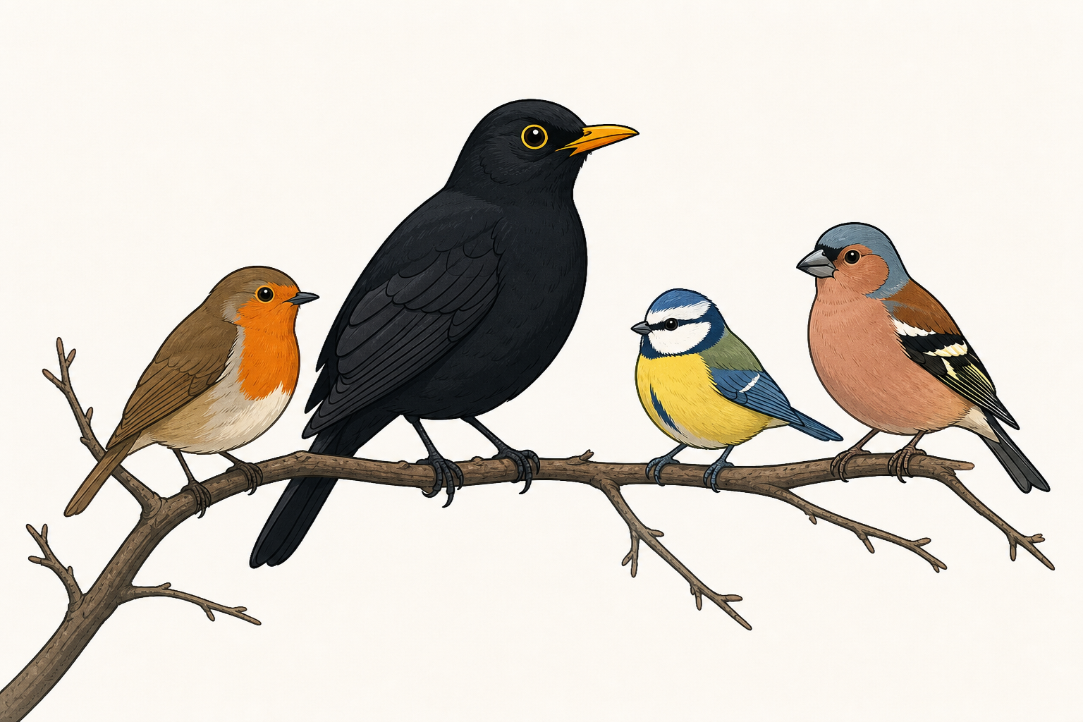 The four Irish garden birds the class must design a feeder for