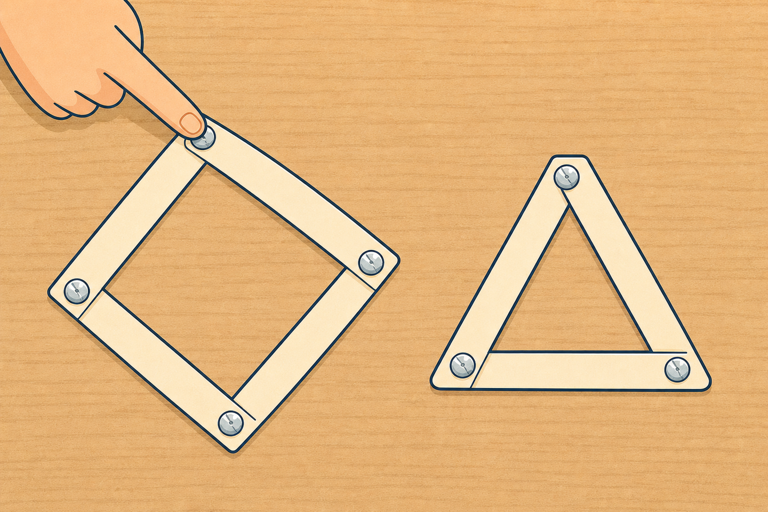 Both finished frames ready for the push test