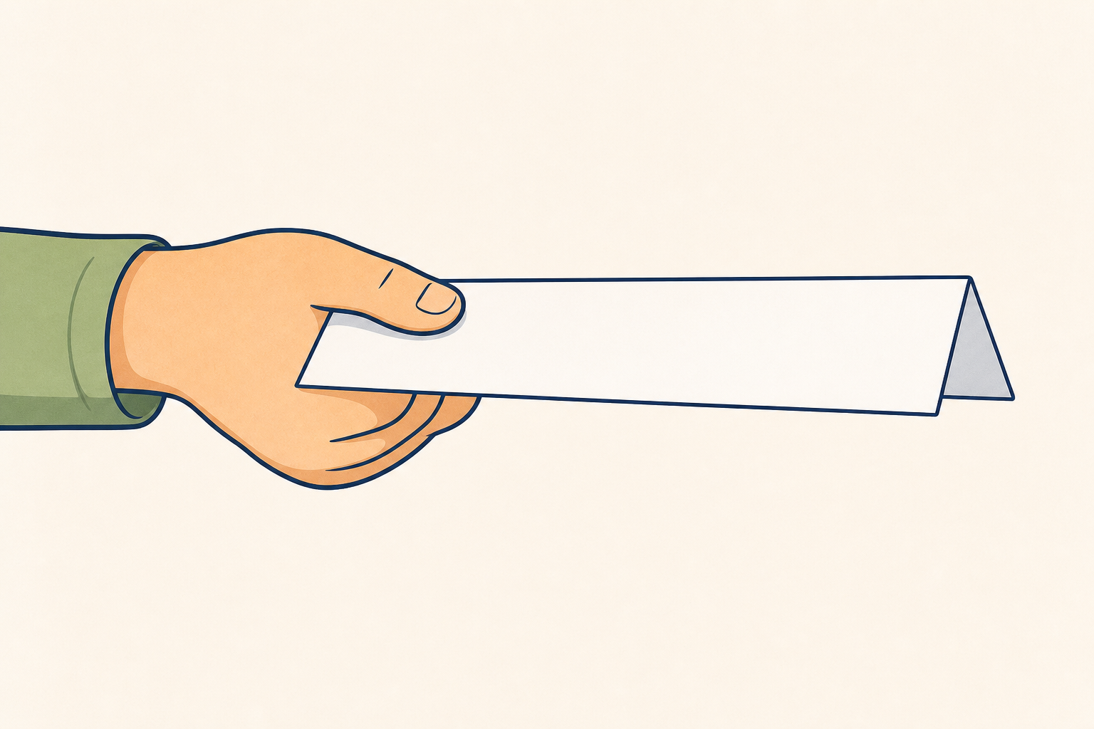 How to hold the deep V from one end, point down like a roof beam