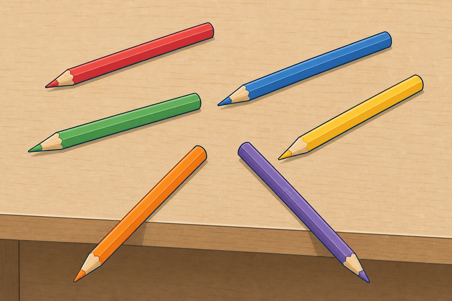 The problem: loose pencils rolling off a bare desk, nothing holding them