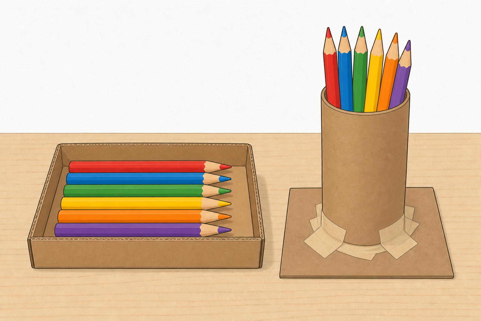 The two draft ideas side by side, so children see both options