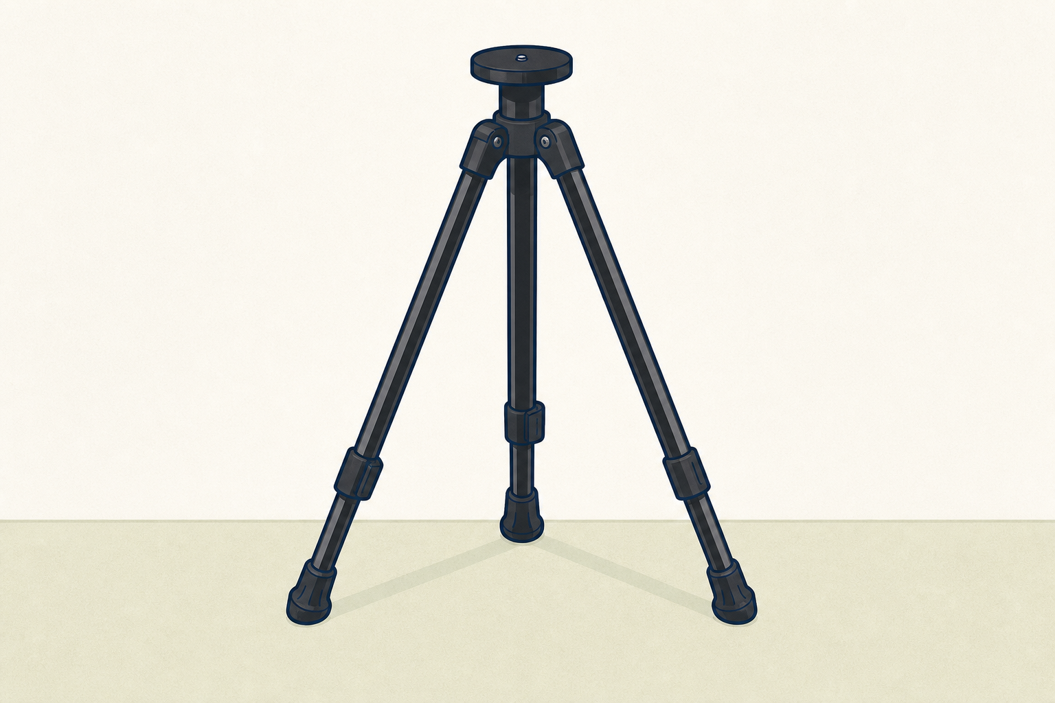 A real object with wide feet: a three-legged stand spread out