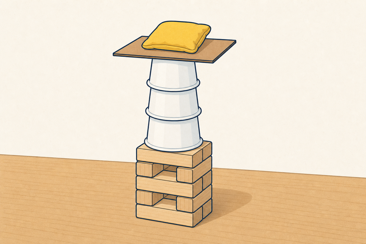 Tower option, with the light object resting on its card top