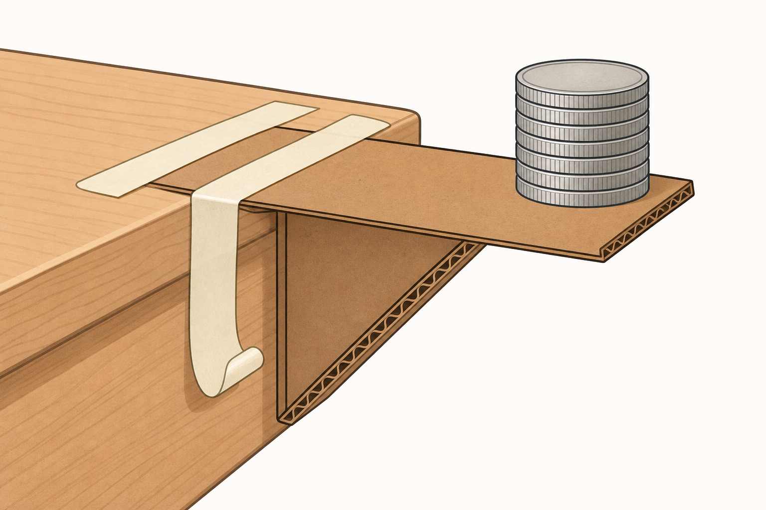 The test piece loaded until the tape join peels away