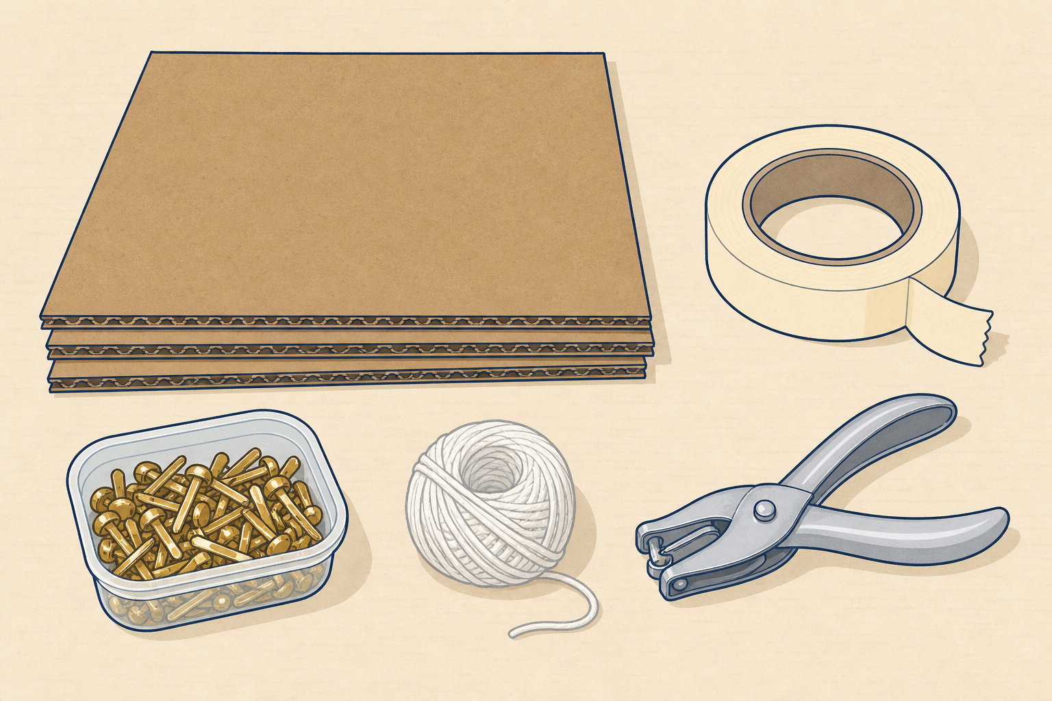 The materials the class will build with today, shown plainly and close