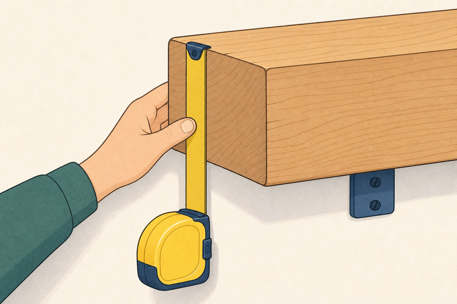 How to measure the depth of a real beam with a tape measure