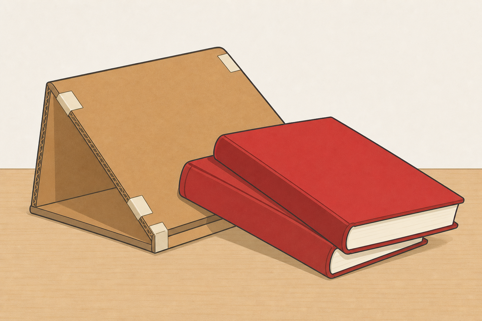 Same prototype tipping under two books, showing why testing matters