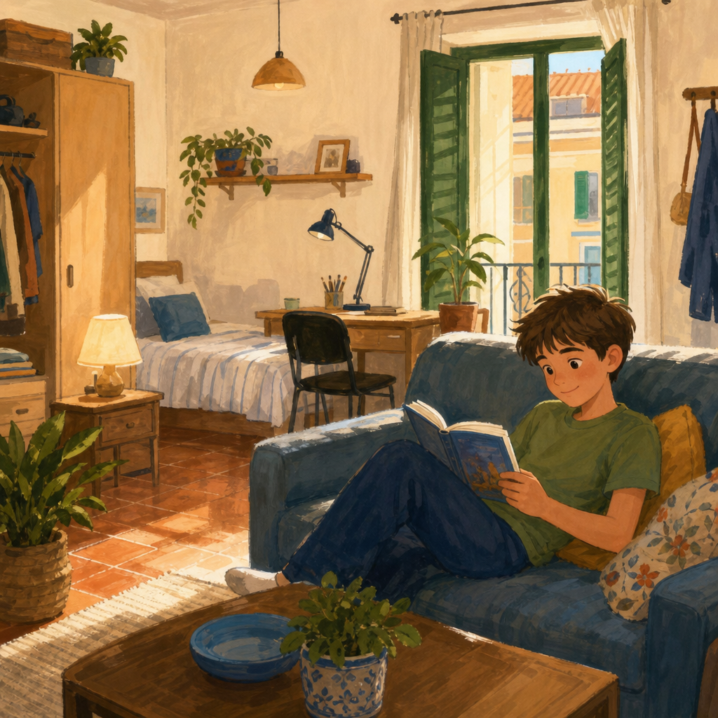 Illustration for Furnishing a small piso