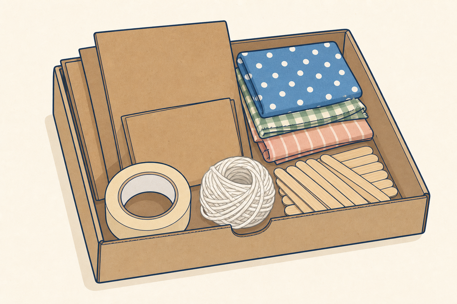 The only materials groups may plan with, so sketches stay buildable
